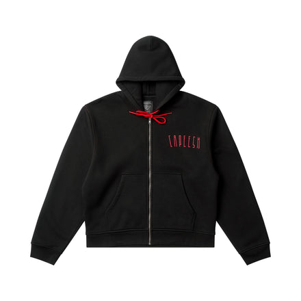 zip hoodiy - black