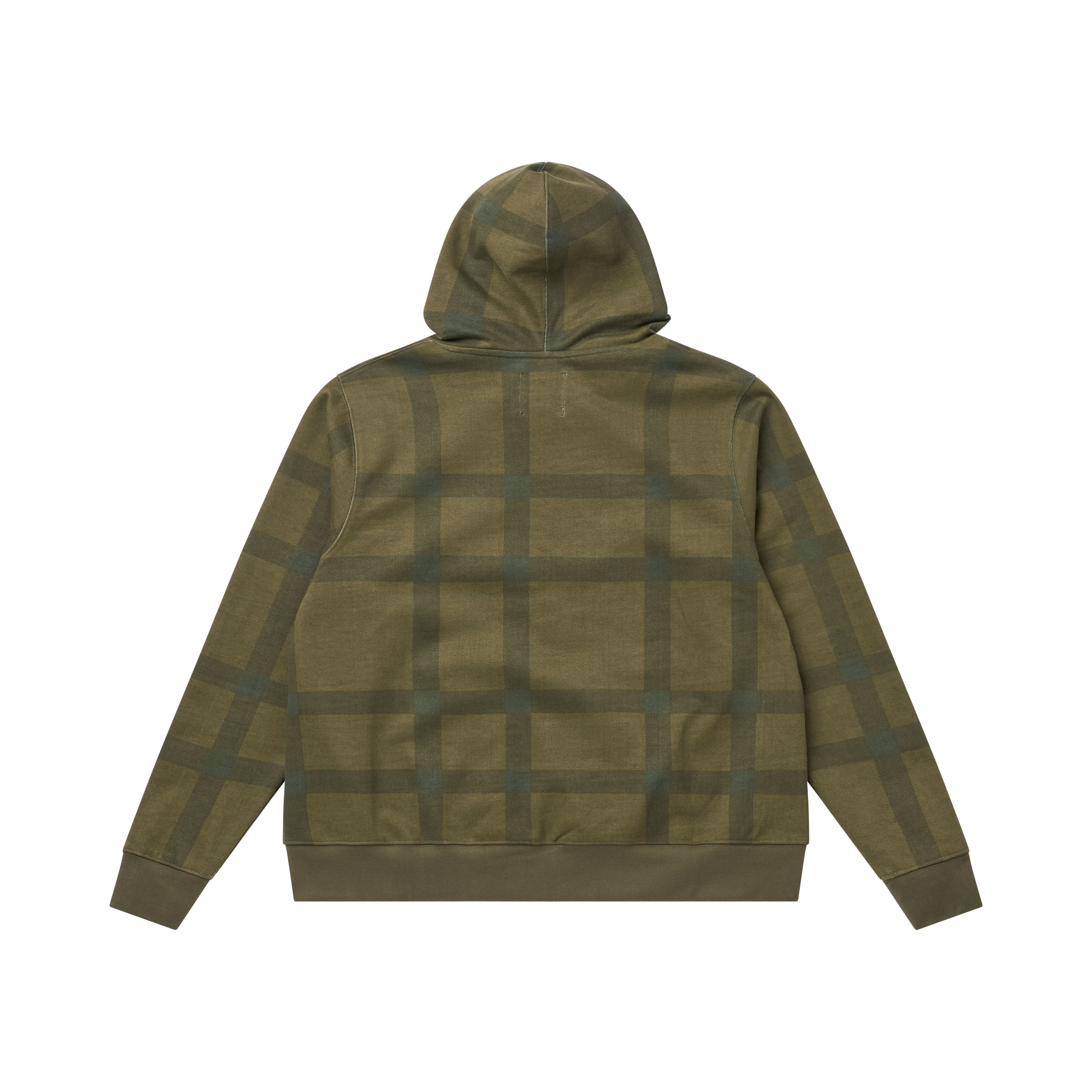 zip hoodiy - olive plaid